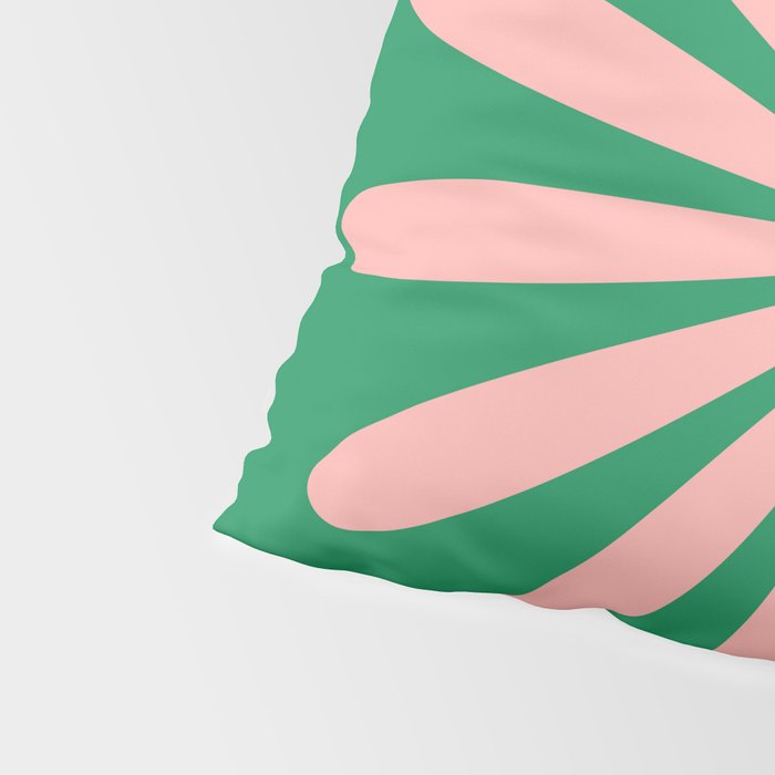 Big Daisy Retro Minimalism in Pink and Bright Green Pillow Sham Gallery Image 4