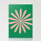 Big Daisy Retro Minimalism in Pink and Bright Green Stationery Card Gallery Image 2