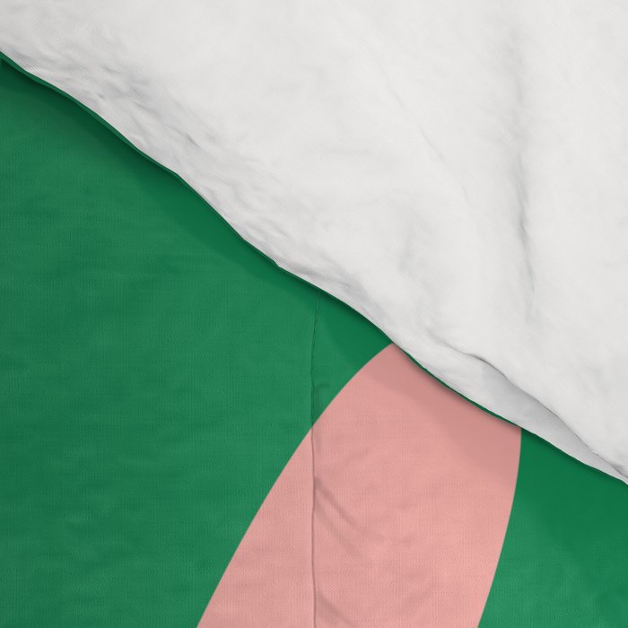 Big Daisy Retro Minimalism in Pink and Bright Green Comforter Gallery Image 4