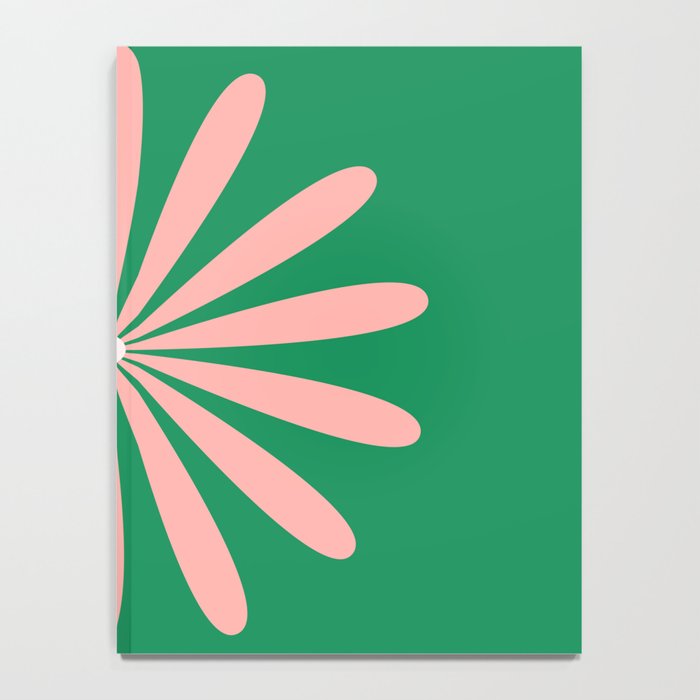 Big Daisy Retro Minimalism in Pink and Bright Green Notebook Gallery Image 4