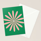 Big Daisy Retro Minimalism in Pink and Bright Green Stationery Card Gallery Image 2