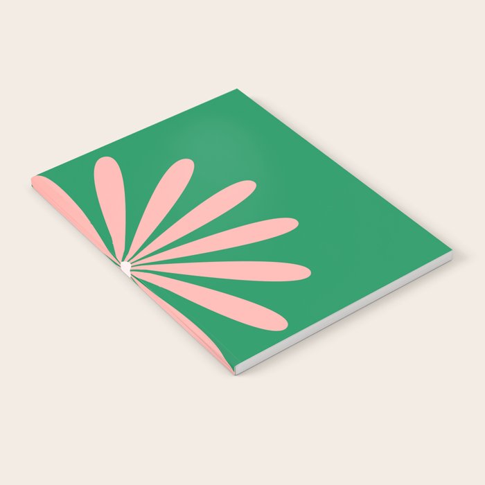 Big Daisy Retro Minimalism in Pink and Bright Green Notebook Gallery Image 2