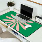 Big Daisy Retro Minimalism in Pink and Bright Green Desk Mat Gallery Image 2