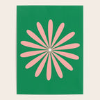 Big Daisy Retro Minimalism in Pink and Bright Green Poster Gallery Image 4