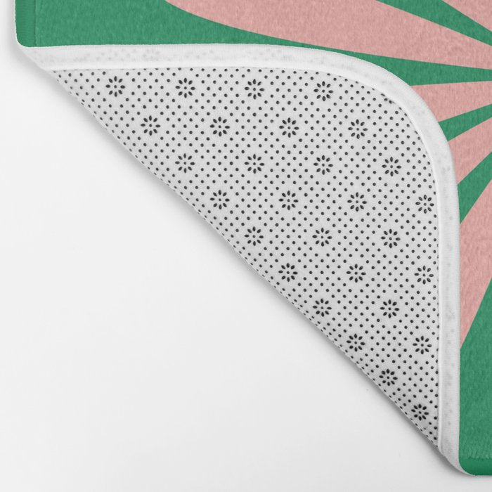 Big Daisy Retro Minimalism in Pink and Bright Green Bath Mat Gallery Image 2