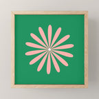 Big Daisy Retro Minimalism in Pink and Bright Green Mini Art Print Gallery Image 1