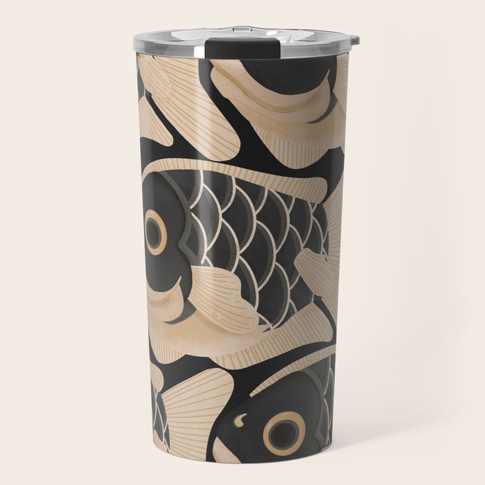 Japanese Koi Fish Pattern Travel Mug Gallery Image 1