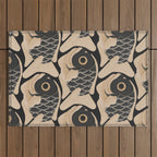 Japanese Koi Fish Pattern Outdoor Rug Gallery Image 1