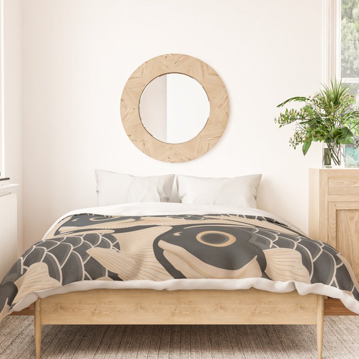 Japanese Koi Fish Pattern Duvet Cover Gallery Image 3