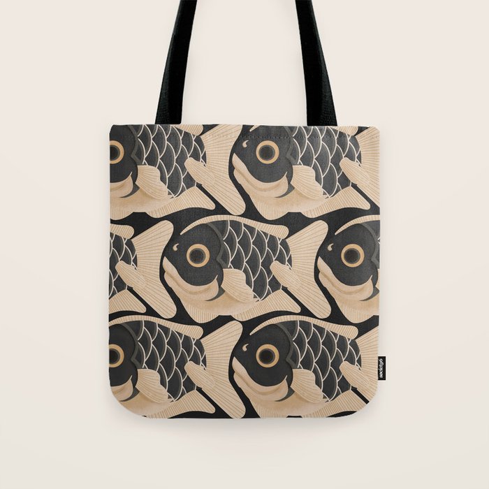 Japanese Koi Fish Pattern Tote Bag Gallery Image 1