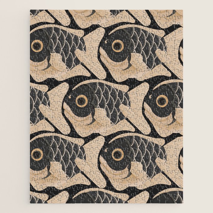 Japanese Koi Fish Pattern Jigsaw Puzzle Gallery Image 1
