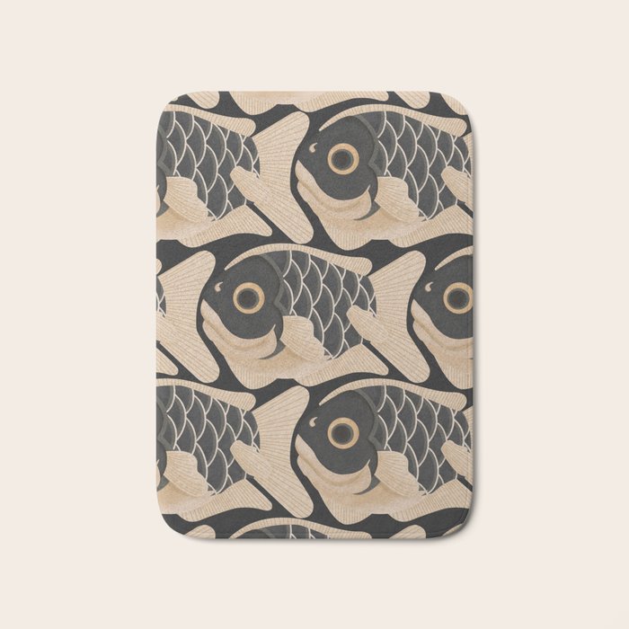 Japanese Koi Fish Pattern Bath Mat Gallery Image 1