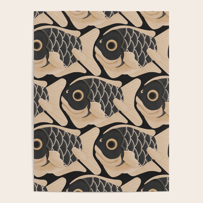 Japanese Koi Fish Pattern Poster Gallery Image 4