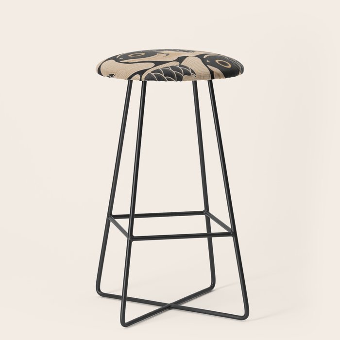 Japanese Koi Fish Pattern Stool Gallery Image 1
