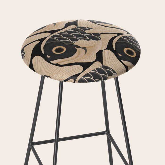 Japanese Koi Fish Pattern Stool Gallery Image 2