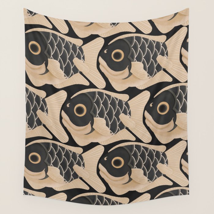 Japanese Koi Fish Pattern Wall Tapestry Gallery Image 4
