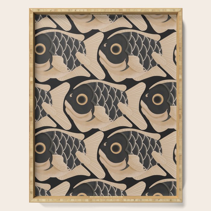 Japanese Koi Fish Pattern Serving Tray Gallery Image 1