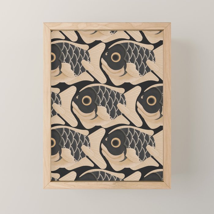 Japanese Koi Fish Pattern Mini Art Print Gallery Image 1