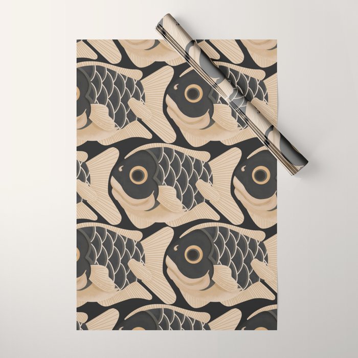 Japanese Koi Fish Pattern Wrapping Paper Gallery Image 1