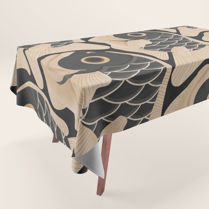 Japanese Koi Fish Pattern Tablecloth Gallery Image 1