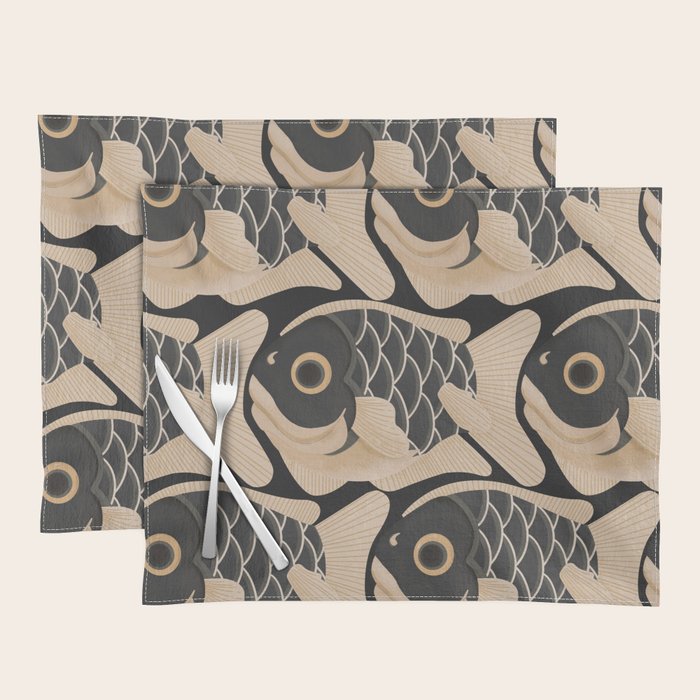 Japanese Koi Fish Pattern Placemat Gallery Image 1