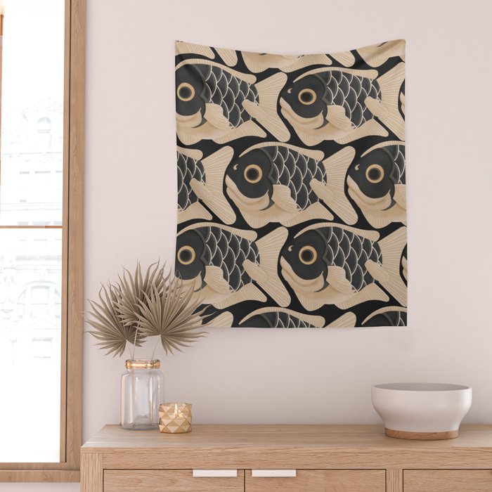 Japanese Koi Fish Pattern Wall Tapestry Gallery Image 2