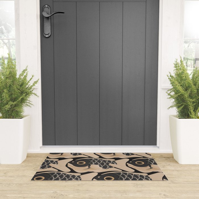 Japanese Koi Fish Pattern Welcome Mat Gallery Image 3