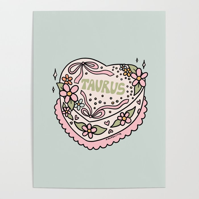 Taurus Heart Cake Poster Gallery Image 1
