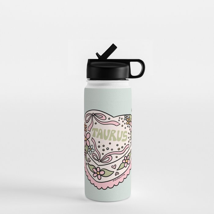 Taurus Heart Cake Water Bottle Gallery Image 1