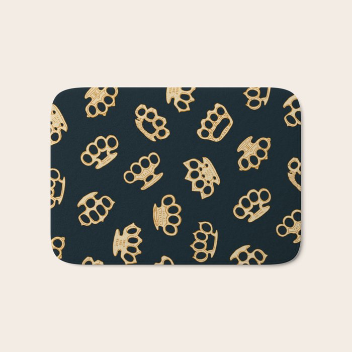 Brass Knuckles With Good Thoughts Bath Mat Gallery Image 1