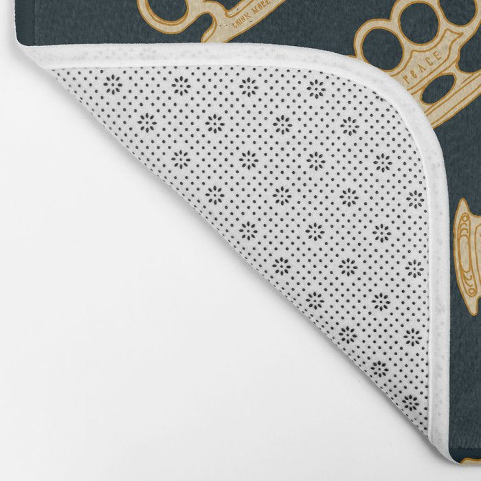 Brass Knuckles With Good Thoughts Bath Mat Gallery Image 2