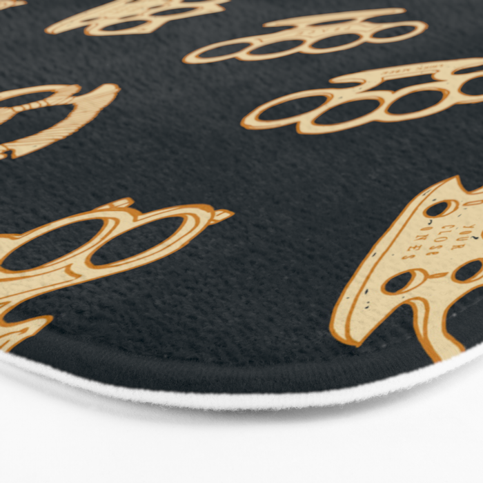 Brass Knuckles With Good Thoughts Bath Mat Gallery Image 3