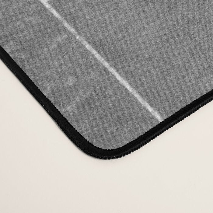 Grey tennis court at sunrise | black and white drone aerial photography art | sports field print Desk Mat Gallery Image 4