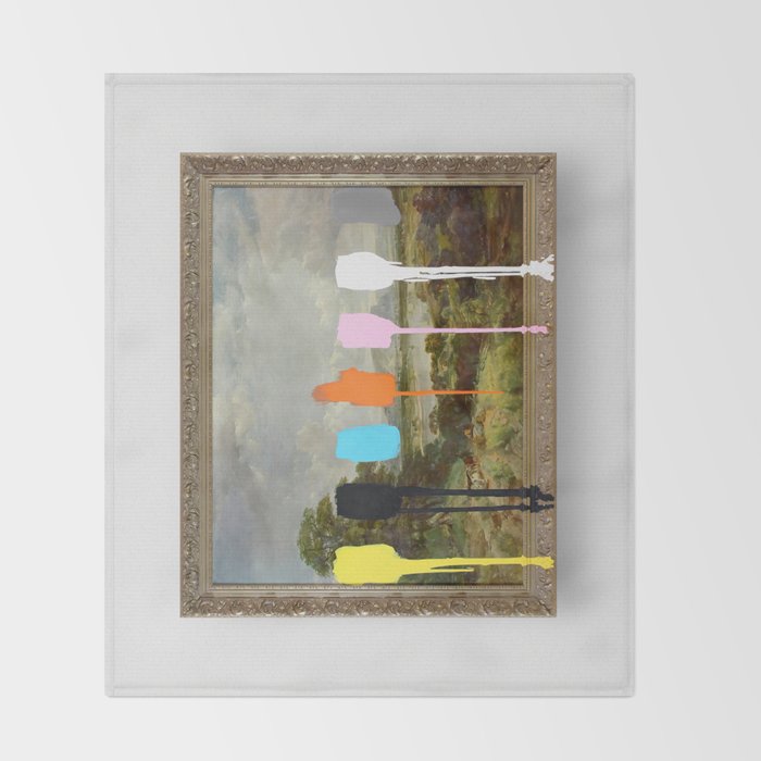 Thrift Store Landscape with a Color Test Throw Blanket Gallery Image 2