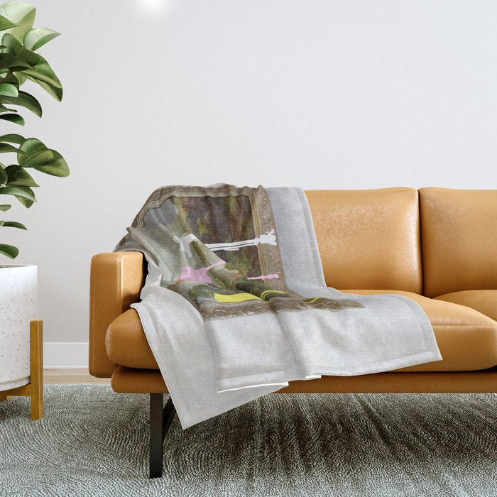 Thrift Store Landscape with a Color Test Throw Blanket Gallery Image 1