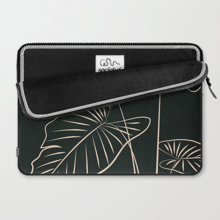 Minimalist Black & White Leaves 1 Laptop Sleeve Gallery Image 2