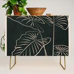 Minimalist Black & White Leaves 1 Credenza Gallery Image 1