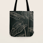 Minimalist Black & White Leaves 1 Tote Bag Gallery Image 1
