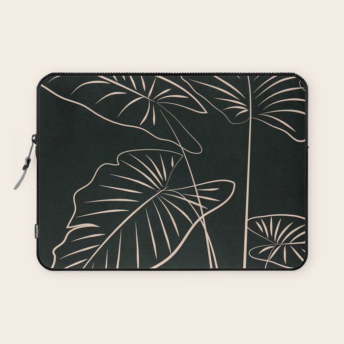 Minimalist Black & White Leaves 1 Laptop Sleeve Gallery Image 1