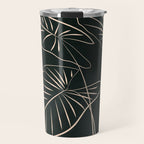 Minimalist Black & White Leaves 1 Travel Mug Gallery Image 1