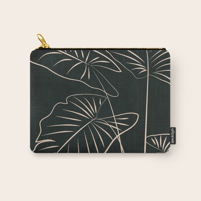 Minimalist Black & White Leaves 1 Carry All Pouch Gallery Image 1