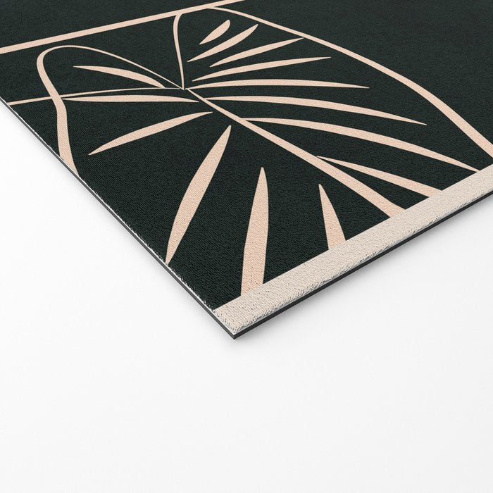 Minimalist Black & White Leaves 1 Welcome Mat Gallery Image 2