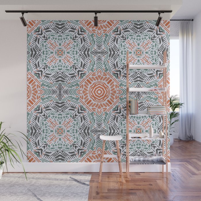 Modern brushstroke mosaic Wall Mural Gallery Image 1