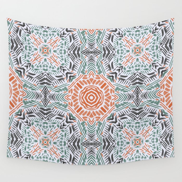 Modern brushstroke mosaic Wall Tapestry Gallery Image 4