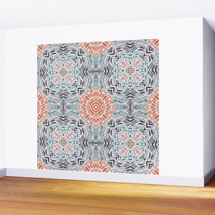 Modern brushstroke mosaic Wall Mural Gallery Image 2