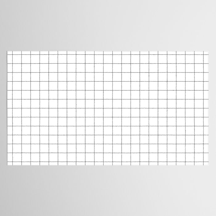 Windowpane Check Grid (black/white) Tablecloth Gallery Image 2