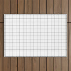 Windowpane Check Grid (black/white) Outdoor Rug Gallery Image 1