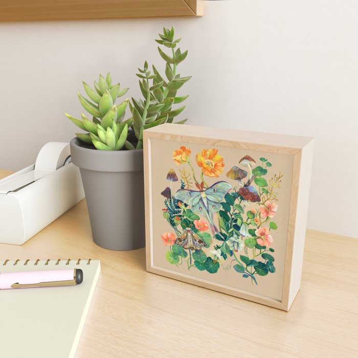 Floral Luna Moth Mini Art Print Gallery Image 2