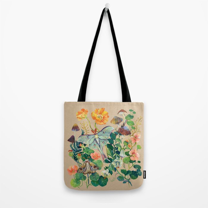 Floral Luna Moth Tote Bag Gallery Image 2