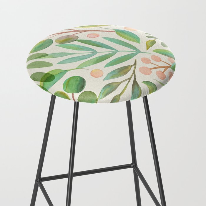 Watercolor Leaves I Stool Gallery Image 2
